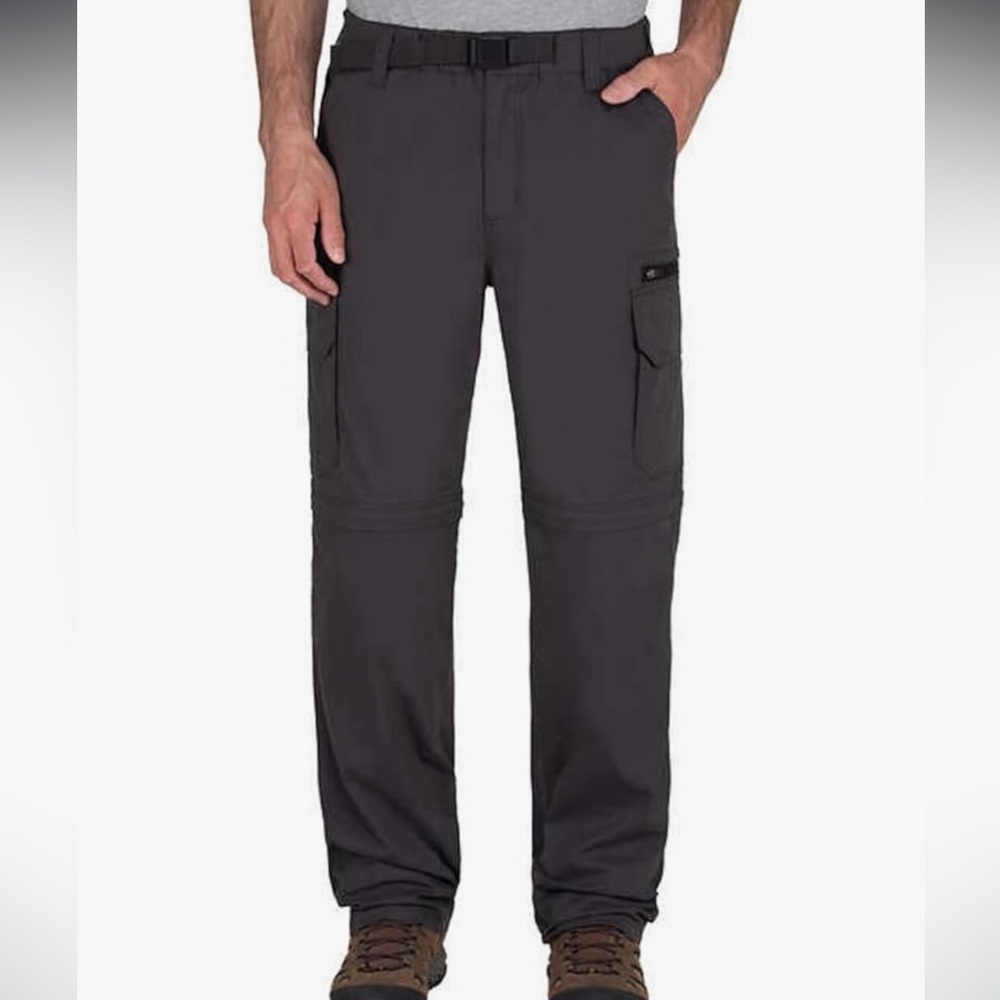 BC Clothing Convertible Cargo Hiking Pants Shorts medium 30" Length Charcoal